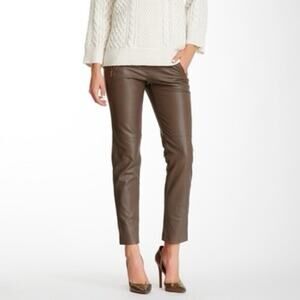 TRINA TURK Leather Stovepipe Trousers Pants Size 0